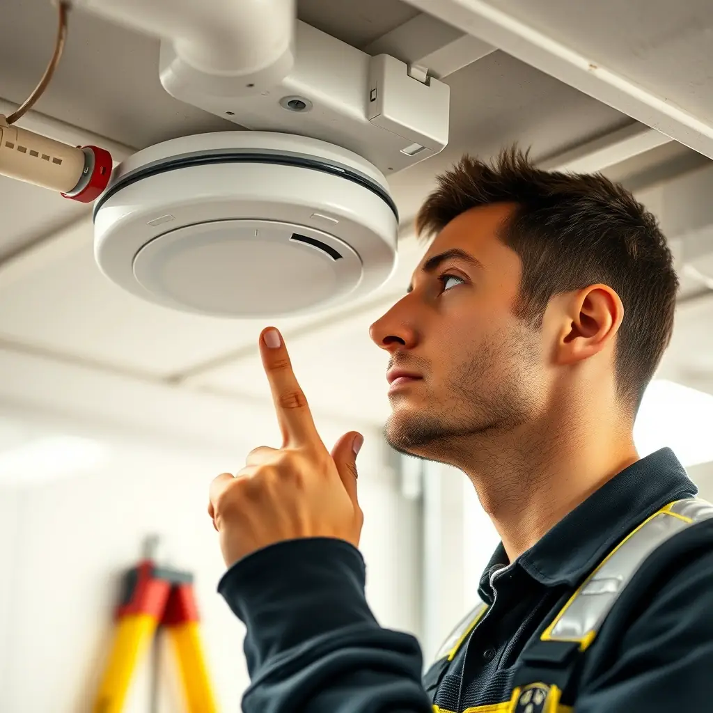 Safety First Technician Testing Smoke Alarm in North Geelong